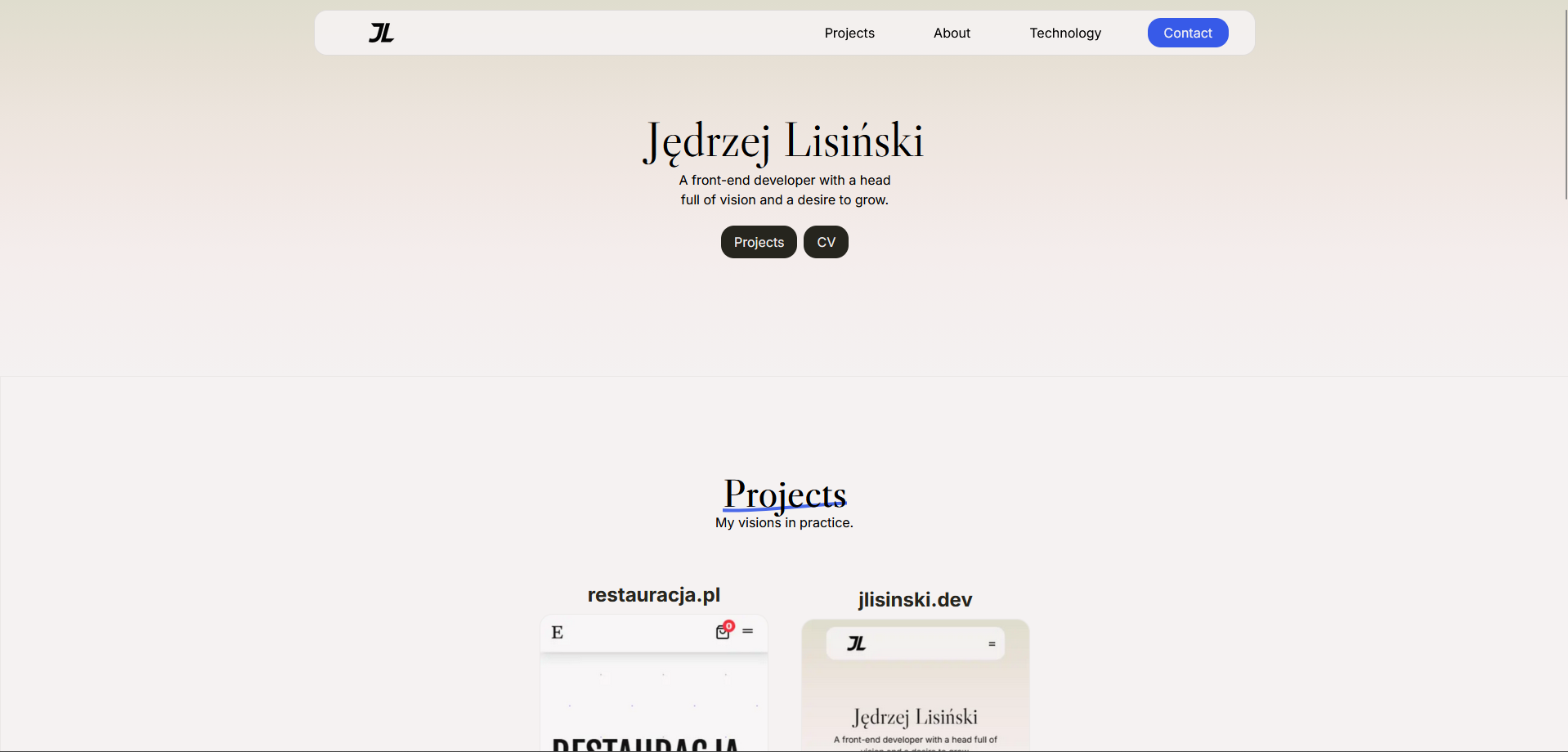 jlisinski.dev - portfolio